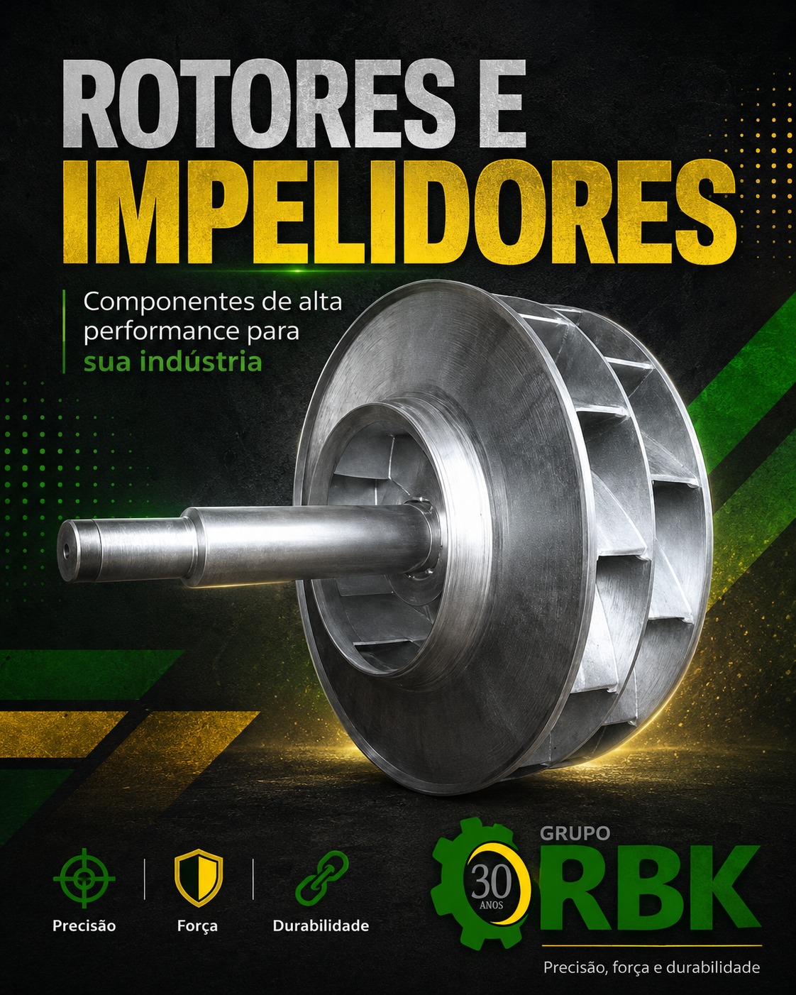 Rotores e impelidores industriais fabricados pela RBK