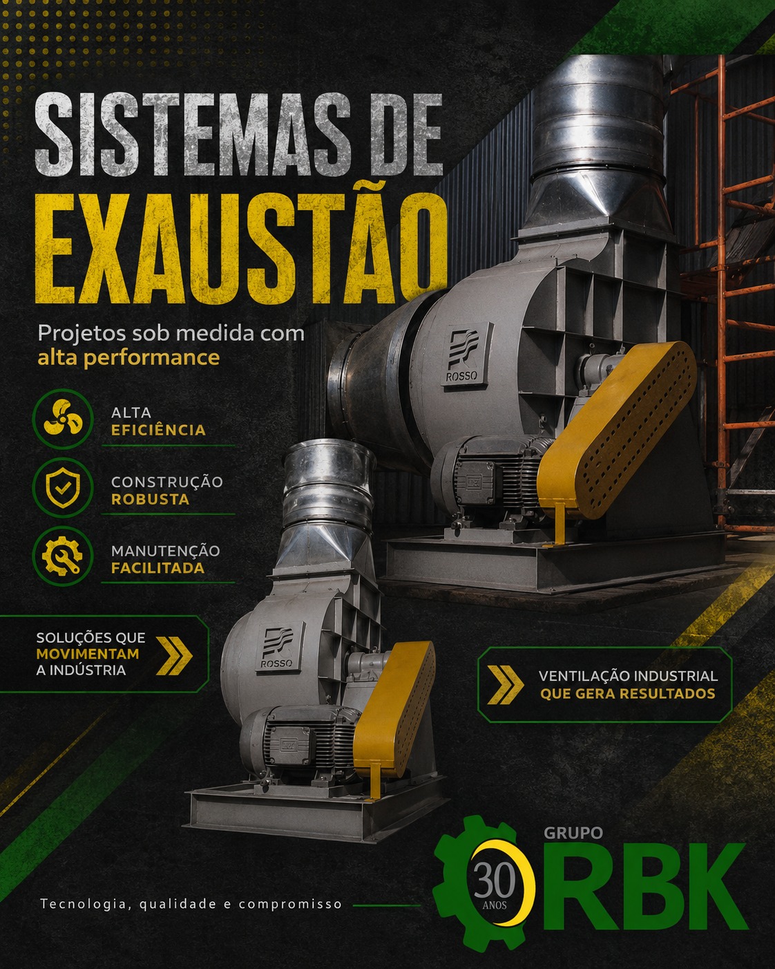 Sistemas de exaustão industrial completos RBK